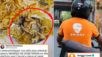 ಸ್ವಿಗ್ಗಿಯ ವೆಜ್ ಬಿರಿಯಾನಿಯಲ್ಲಿ ಸಿಕ್ತು ಮಾಂಸದ ತುಂಡು..ಮಹಿಳೆ ಕಕ್ಕಾಬಿಕ್ಕಿ!