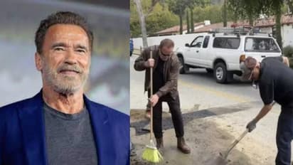 പരാതിപ്പെട്ടിരിക്കാന്‍ വയ്യ റോഡിലെ കുഴിയടക്കാന്‍ മുന്നിട്ടിറങ്ങി അർണോൾഡ് സ്വാറ്റ്സെനെഗർ