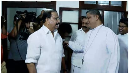 തലശ്ശേരി ആർച്ച് ബിഷപ്പ് ജോസഫ് പാംപ്ലാനിയെ സന്ദർശിച്ച് കെപിസിസി പ്രസിഡന്റ് കെ സുധാകരൻ