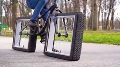 ചതുരത്തിലുള്ള ചക്രങ്ങളുമായി ഒരു സൈക്കിൾ; സോഷ്യൽ മീഡിയയിൽ തരംഗമായി വീഡിയോ