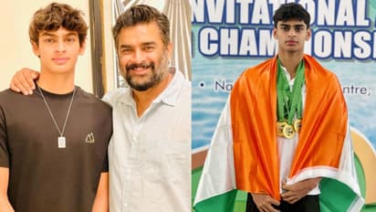 அடிச்சா கோல்டு தான்... சர்வதேச நீச்சல் போட்டியில் பதக்கங்களை வென்றுகுவித்த மாதவனின் 'தங்க'மகன் வேதாந்த்