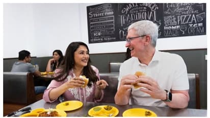 Apple Store launch in Mumbai: Madhuri Dixit welcomes Tim Cook with Vada Pao; many celebs pose with Apple CEO