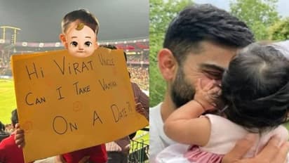  'ಕೊಹ್ಲಿ ಅಂಕಲ್‌, ವಮಿಕಾನ ಡೇಟ್‌ಗೆ ಕಳಿಸ್ತೀರಾ?' ಪ್ಲಕಾರ್ಡ್‌ ಹಿಡಿದ ಪುಟಾಣಿ, ಪಾಲಕರ ಕೀಳು ಪ್ರಚಾರ ಪ್ರಶ್ನಿಸಿದ ನೆಟ್ಟಿಗರು