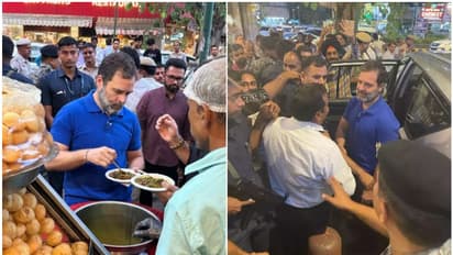 ഗോൽഗപ്പ കഴിയ്ക്കാൻ രാഹുൽ ഗാന്ധി ബംഗാളി മാർക്കറ്റിൽ, തടിച്ചുകൂടി ജനം