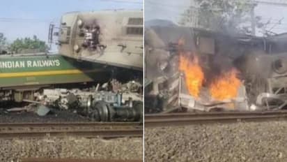 മധ്യപ്രദേശിൽ ട്രെയിൻ അപകടം. ചരക്കുവണ്ടികൾ കൂട്ടിയിടിച്ച് തീപിടിച്ചു, ലോക്കോ പൈലറ്റ് മരിച്ചു