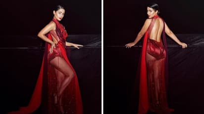 Hina Khan trolled for 'excess skin show' in see-through red dress during Ramadaan 