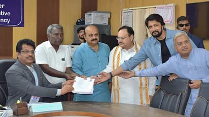 Karnataka Election 2023: CM Basavaraj Bommai files nomination; holds road show with Nadda, Sudeep