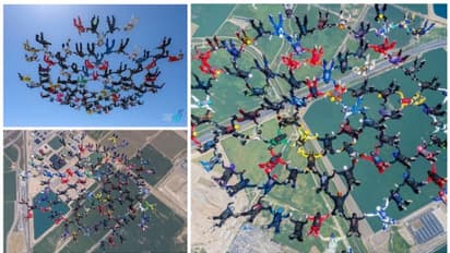 പ്രായം വെറും സംഖ്യ മാത്രം; സ്കൈ ഡൈവിംഗിലൂടെ ലോക റെക്കോർഡ് ഇട്ട് 60 വയസ്സ് കഴിഞ്ഞവരുടെ സംഘം