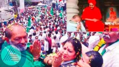 ಬಿಜೆಪಿಗೆ ಸೆಡ್ಡು ಹೊಡೆದು ಜೆಡಿಎಸ್ ಸೇರಿದ್ದ ಸಿವಿ ಚಂದ್ರಶೇಖರ್: ಗೆಲುವಿಗಾಗಿ ಗವಿಶ್ರೀಗಳ ಮುಂದೆ ಕಣ್ಣೀರು!