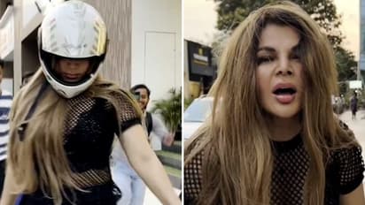 Why is Rakhi Sawant roaming around in helmet? Is it because of Lawrence Bishnoi's death threat? Read this