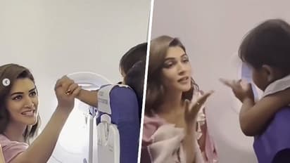 Kriti Sanon travels economy class to Indore, plays with a baby on flight, WATCH VIDEO