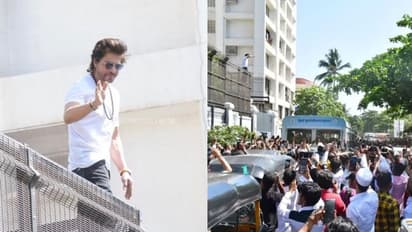 ചെറിയ പെരുന്നാളിന് പതിവ് തെറ്റിക്കാതെ ഷാരൂഖ്; ആരാധകരെ അഭിവാദ്യം ചെയ്ത് മന്നത്തിന്റെ ബാല്ക്കണിയില്