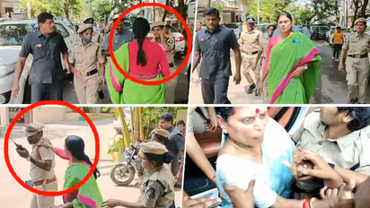 Shocking! YSR Telangana Party chief YS Sharmila slaps sub-inpector, lady constable (WATCH)