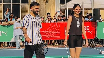 ವಿರಾಟ್ ಕೊಹ್ಲಿ ಜತೆ ಬ್ಯಾಡ್ಮಿಂಟನ್ ಆಡಿದ ಅನುಷ್ಕಾ ಶರ್ಮಾ; ಫಿಟ್ನೆಸ್ ಪಾಠ ಮಾಡಿದ ವಿರುಷ್ಕಾ ಜೋಡಿ