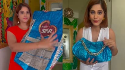 പ്ലാസ്റ്റിക്ക് അരിച്ചാക്ക് കൊണ്ട് ചെയ്തത് കണ്ടോ...; നടിയുടെ വീഡിയോ