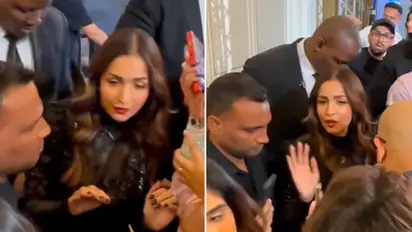 Malaika Arora feels 'uneasy' being pushed by fans at an event in Dubai - WATCH