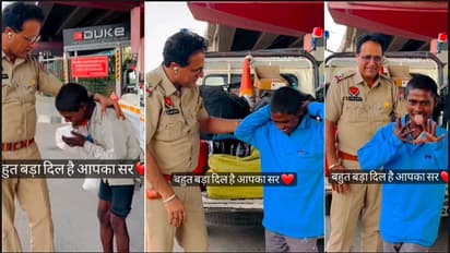 ಪೊಲೀಸ್ ಅಧಿಕಾರಿಯ ಮಾನವೀಯತೆಗೆ ಭಾವುಕನಾದ ಚಿಂದಿ ಆಯುವ ಹುಡುಗ: ವೈರಲ್ ವಿಡಿಯೋ