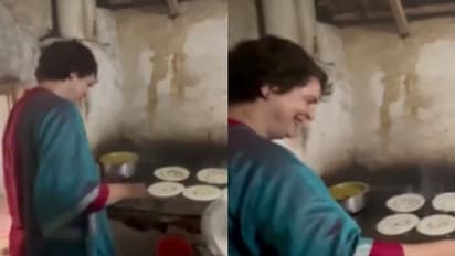 റെസ്റ്റോറന്‍റിലെ അടുക്കളയില്‍ കയറി ദോശ തയ്യാറാക്കി കഴിക്കുന്ന പ്രിയങ്ക ഗാന്ധി; വീഡിയോ...