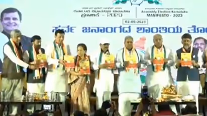 Karnataka Election 2023: Congress releases manifesto; ban on Bajrang Dal, free travel for women & more