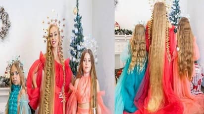 തന്നേക്കാൾ നീളമുള്ള മുടിയുമായി മോഡൽ, മക്കളുടെ മുടിയും മുറിക്കാറില്ല