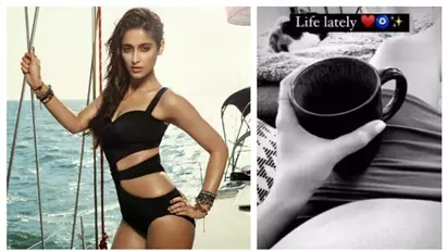 Ileana D'Cruz shows off her full-grown baby bump, but what is beside her? Is it dog or a cat-check out (Photo)