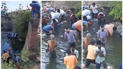 നാല് മണിക്കൂര് അന്വേഷിച്ചു, കണ്ടെത്തിയില്ല, പോലീസ് പോയതിന് പിന്നാലെ നോട്ടുകെട്ടുമായി ജനം; വൈറല് വീഡിയോ