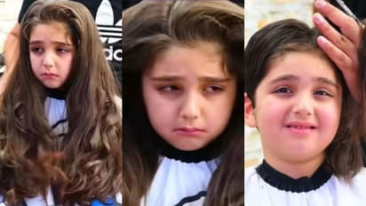 പത്ത് വയസുവരെ വെട്ടാത്ത തലമുടി മുറിച്ചപ്പോൾ; കൊച്ചുബാലന്റെ ഭാവങ്ങള്; വീഡിയോ വൈറല്