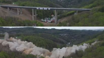 55 ವರ್ಷಗಳ ಹಳೆಯ ಬ್ರಿಡ್ಜ್ ನೆನಪು ಮಾತ್ರ: 150 ಕೆಜಿ ಸ್ಫೋಟಕ ಬಳಸಿ ಧ್ವಂಸ