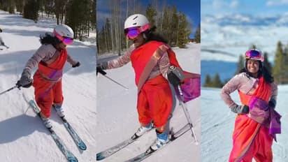 ಸೀರೆಯುಟ್ಟು ನಾರಿಯ ಸ್ಕೀಯಿಂಗ್... ವೀಡಿಯೋಗೆ ಭೇಷ್ ಎಂದ ಭಾರತೀಯರು