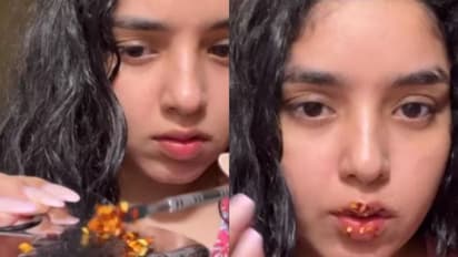 മുളകുകൊണ്ടുള്ള ലിപ്ഗ്ലോസ് പരീക്ഷണം; ഇനിയില്ലെന്ന് യുവതി; വീഡിയോ