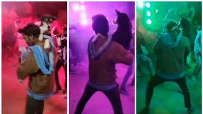 വിവാഹാഘോഷത്തിനിടെ നായയെ കെട്ടിപ്പിടിച്ച് നൃത്തം ചെയ്യുന്നയാളുടെ വീഡിയോ വൈറല് !