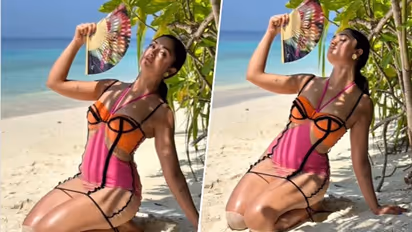 Tridha Choudhury in this orange and pink swimsuit will be treat for your eyes, watch video