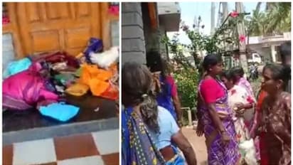 വോട്ട് നേടാൻ സാരി നൽകി ബിജെപി നേതാവ്, വലിച്ചെറിഞ്ഞ് സ്ത്രീകൾ; കർണാടകയിലെ വീഡിയോ വൈറലാവുന്നു