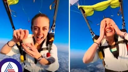 ಅಬ್ಬಬ್ಬಾ..ಧೈರ್ಯವೇ,10 ಸಾವಿರ ಅಡಿ ಎತ್ತರದಿಂದ ಜಿಗಿಯುವಾಗ ಮೇಕಪ್ ಮಾಡ್ಕೊಂಡ್ಳು!