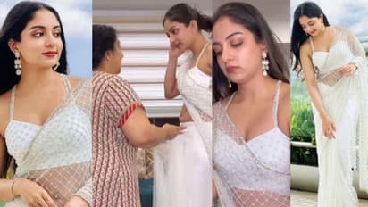 വൈറ്റ് സാരിയിൽ മനോഹരിയായി ഇഷാനി കൃഷ്ണ; ഒരുക്കിയത് അമ്മ; വീഡിയോ...