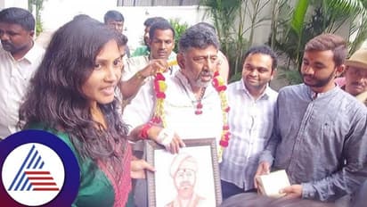 ಡಿಕೆಶಿ ಹುಟ್ಟುಹಬ್ಬ: ರಕ್ತದಲ್ಲಿ ಚಿತ್ರ ಬಿಡಿಸಿ ಉಡುಗೊರೆಯಾಗಿ ನೀಡಿದ 'ಕೈ' ಕಾರ್ಯಕರ್ತೆ ಬಿಂದುಗೌಡ