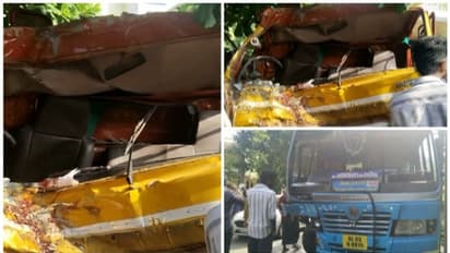 ടിപ്പർ ലോറിയും ബസും കൂട്ടിയിടിച്ചു; ലോറി ഡ്രൈവർ മരിച്ചു, പന്ത്രണ്ട് പേർക്ക് പരിക്ക് 