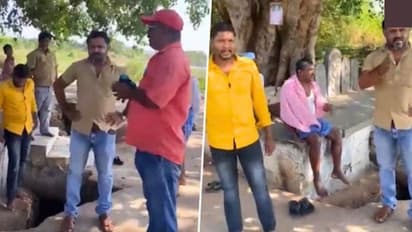 கரண்ட் பில் கட்ட மாட்டோம்.. காங்கிரஸ் வாக்குறுதி என்னாச்சு.! மின்வாரிய ஊழியரிடம் வம்புக்கு போன கிராமத்தினர்