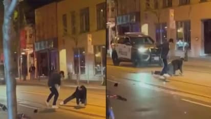 നടുറോഡില് അടി; കയ്യിലിരിക്കുന്ന 'ആയുധം' എന്താണെന്ന് മനസിലായോ?