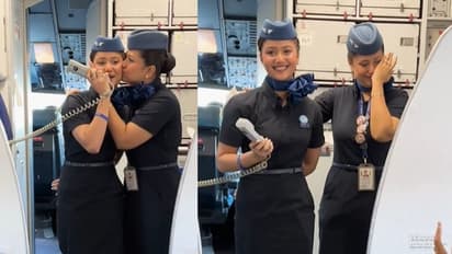 ಅಮ್ಮ ಮಗಳು ಇಬ್ಬರೂ  ಗಗನಸಖಿಯರೇ: ವಿಶೇಷ ಕ್ಷಣಕ್ಕೆ ಸಾಕ್ಷಿಯಾದ ಇಂಡಿಗೋ