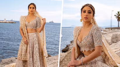 Cannes 2023: Sara Ali Khan kicked off her debut in desi style flaunting Abu Jani-Sandeep Khosla's lehenga