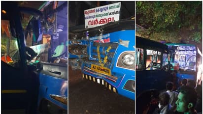 ആറ്റിങ്ങൽ വാളക്കാട് ഇളമ്പ തടത്തിൽ സ്വകാര്യ ബസുകൾ കൂട്ടിമുട്ടി 10 പേർക്ക് പരിക്ക്