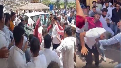 congress party supporters fight