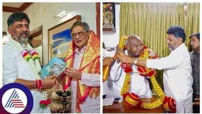 ಬಲಿಷ್ಠ ಒಕ್ಕಲಿಗ ನಾಯಕರಾದ  ದೇವೇಗೌಡ-ಎಸ್‌ ಎಂ ಕೃಷ್ಣ ಭೇಟಿಯಾಗಿ ಆಶೀರ್ವಾದ ಪಡೆದ ಡಿಕೆಶಿ