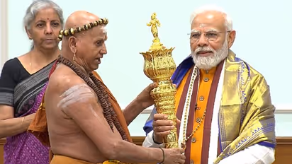 WATCH: Sengol handed over to PM Modi ahead of the new Parliament building inauguration
