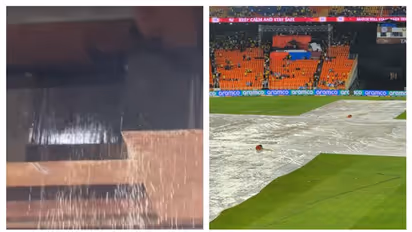 മോടി പുറത്ത് മാത്രമോ, എന്ന് ആരാധകര്‍! കനത്ത മഴയില്‍ ചോര്‍ന്നൊലിച്ച് അഹമ്മദാബാദിലെ നരേന്ദ്ര മോദി സ്‌റ്റേഡിയം