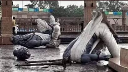 850 കോടി രൂപ പദ്ധതിയിൽ നിർമിച്ച ആറ് കൂറ്റൻ പ്രതികമൾ തകർന്നു, അന്വേഷണം പ്രഖ്യാപിച്ച് ലോകായുക്ത