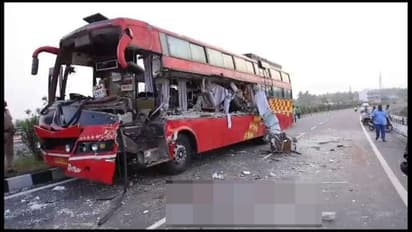 சேலத்தில் லாரியை முந்த முயன்றபோது விபத்து; ஆம்னி பேருந்தில் பயணித்த 10 பேர் படுகாயம்