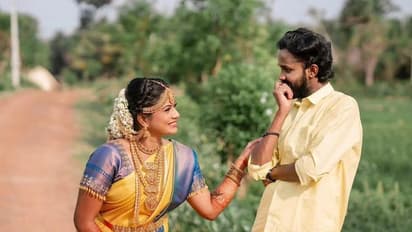 கண்ணே பட்டுடும்.. அவ்வளவு அழகு! விஜய் டிவி தீனா - பிரகதியின் வெட்டிங் போட்டோஸ் ஷூட்! வைரலாகும் கிளிக்ஸ்!