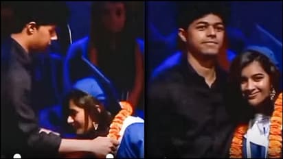 பள்ளியில் பட்டம் வாங்கிய விஜய் மகள் திவ்யா! மாலை அணிவித்து வாழ்த்து தெரிவித்த குட்டி தளபதி சஞ்சய்! வீடியோ